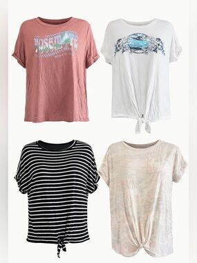 Girls XL Tee Bundle 4| Stitch Fix | Graphic, Striped, Camo | Casual Summer Tops